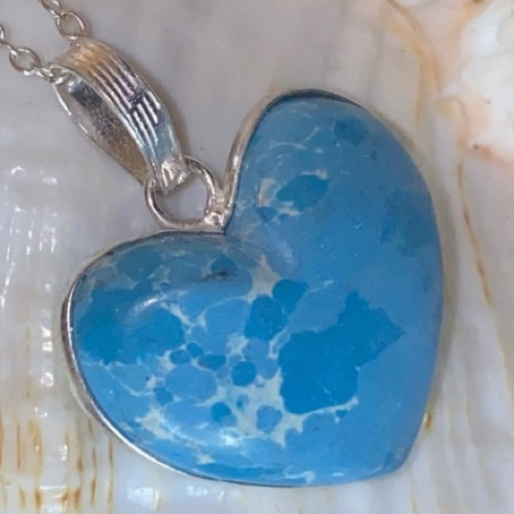 SALE ⭐️ Amazonite heart Pendant - Picture 1 of 7